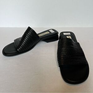 Eddie Bauer Women's Black Leather Slide Sandals Size 8M Look new!